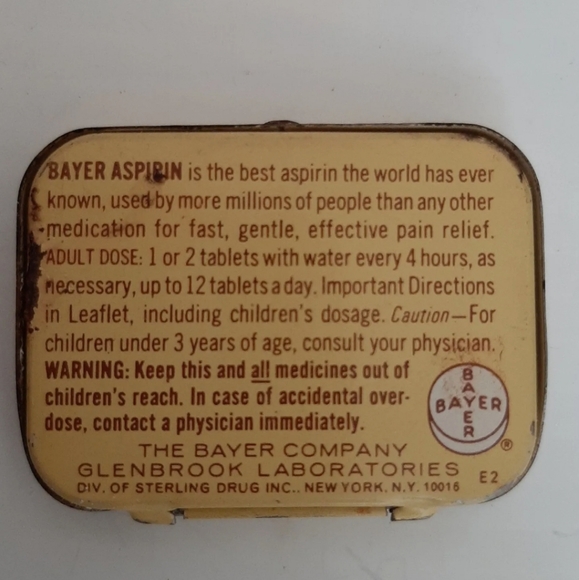Vintage Advertising Bayer Aspirin Tablet Tin - Picture 10 of 13